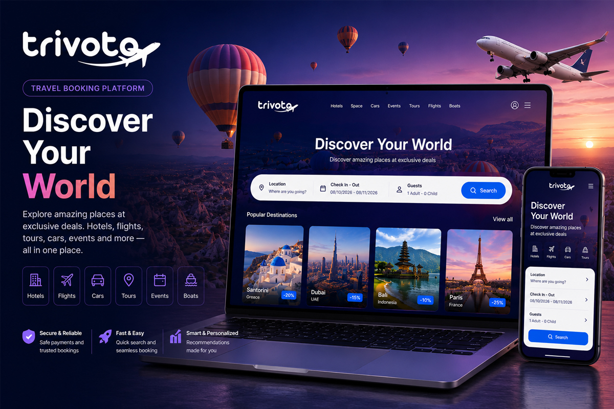 Trivoto – All-in-One Travel Agency Booking Platform